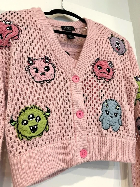 Cute Monster Knit Sweater & Vest Set - Picture 3 of 8